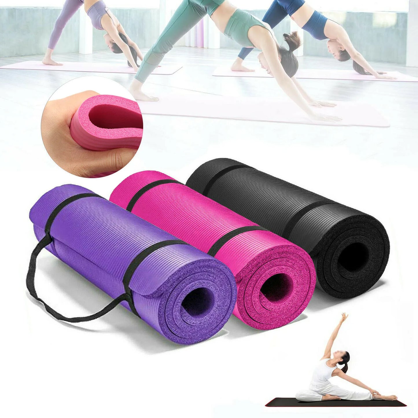 Colchoneta de Fitness Ancha Antideslizante