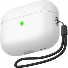Funda Protectora NIUTRENDZ para AirPods Pro 2 de 2022, de Silicona Delgada y Absorbente de Impactos con Cordón [LED Frontal Visible] (Blanco)